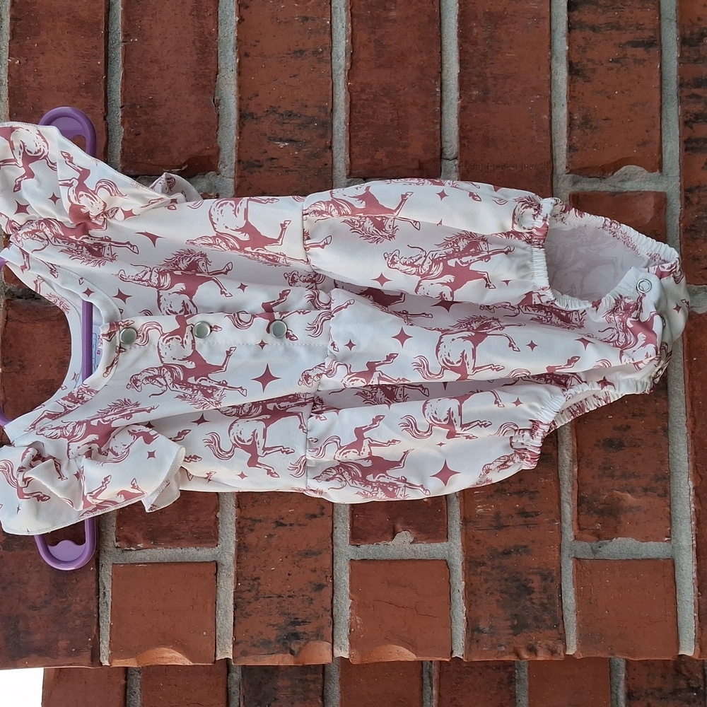 Shea Baby Rodeo Print Baby Romper NWT